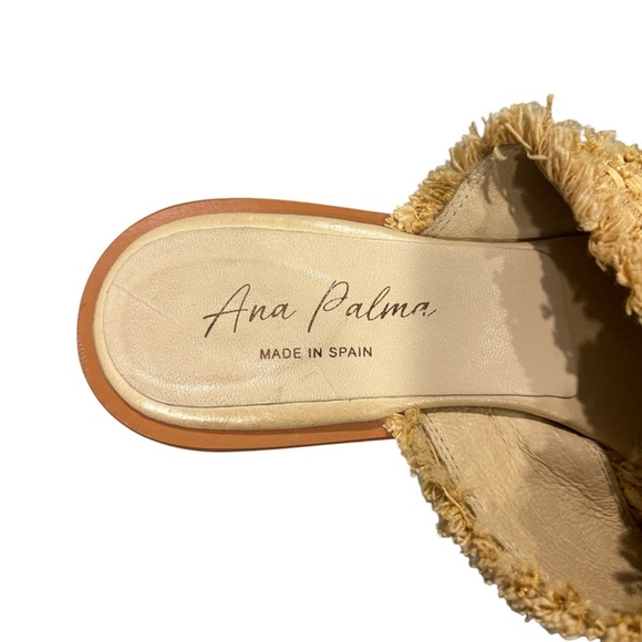 Ana Palma Made in Spain Woven Kitten Heel Sandal Neutral Designer Size 38 US 7 - Picture 2 of 6